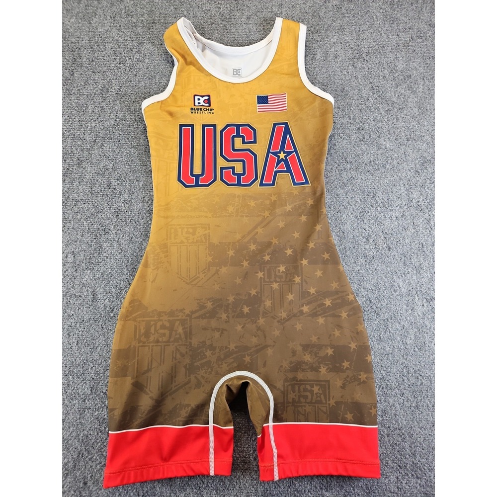 USA MADE IN AMERICA Womens Size Small Blue Chip Wrestling Singlet NEW 1527